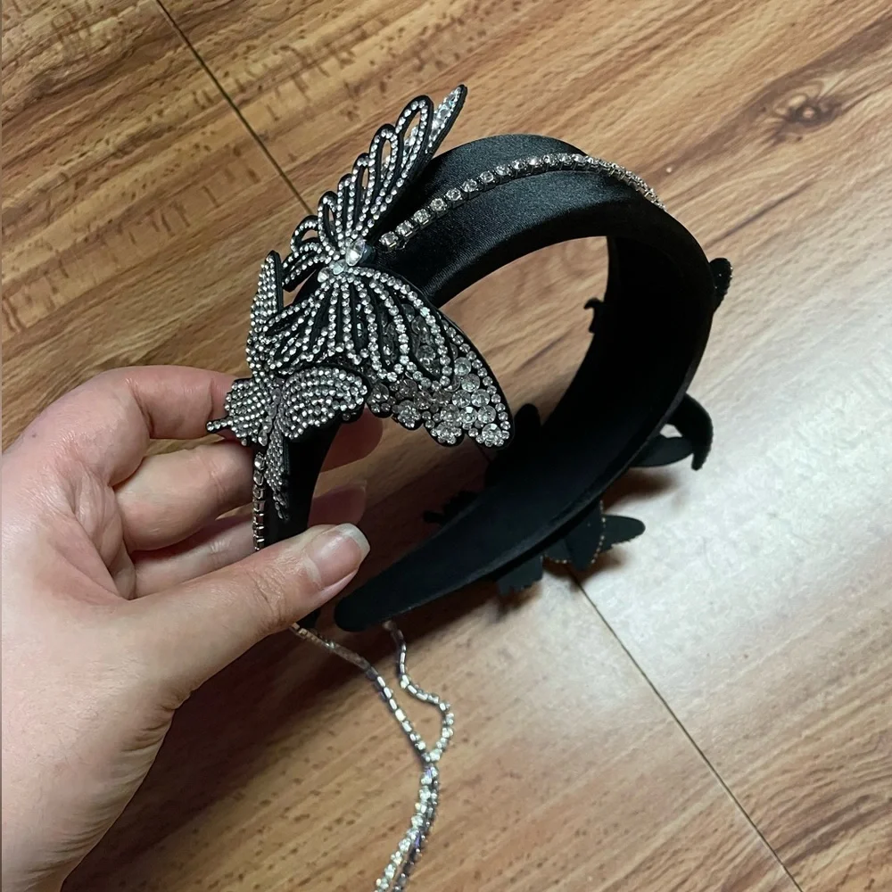 Silver Butterfly Embellished Headband